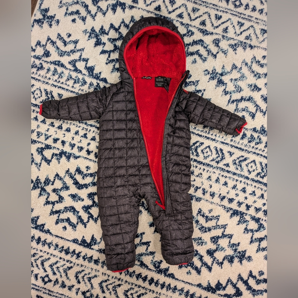 Snozu 18 month black and red fuzzy lined winter coat COZY!